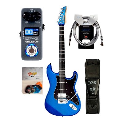 Kit Guitarra Seizi Fun Katana Musashi Royal Dark Blue Sparkle