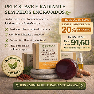 Kit 5 unidades sabonete de açafrão