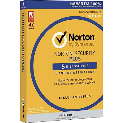Norton Security Plus 5 Dispositivos 1 Ano