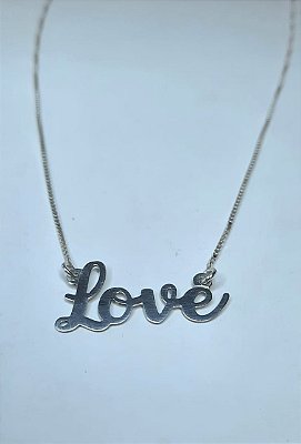Colar Love prata 925