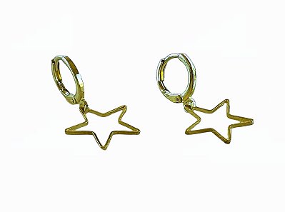 Brinco argola estrela