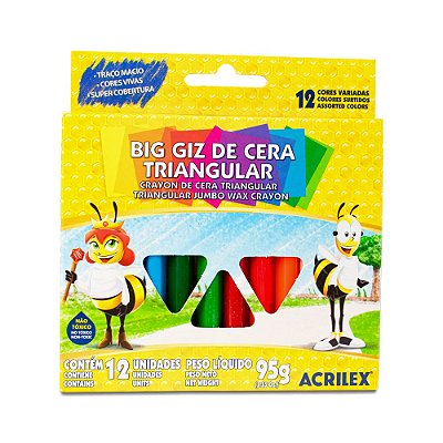 Big Giz de Cera Triangular c/12 Cores