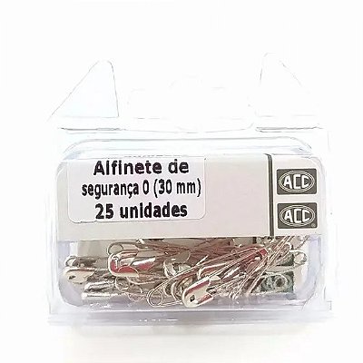 Alfinete 30mm de Segurança Niquelado 25unid