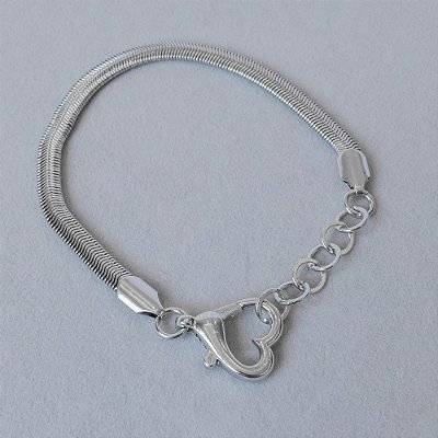 pulseira malha em ródio branco