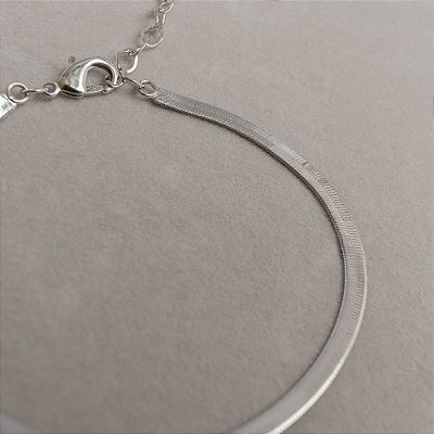 Pulseira Fita Ródio Branco