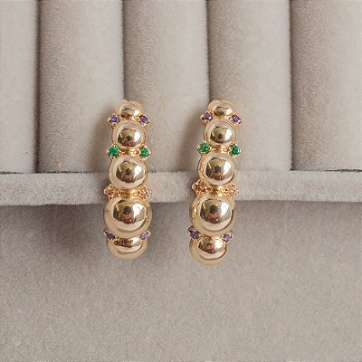 Brinco Ear Hook Meia esfera