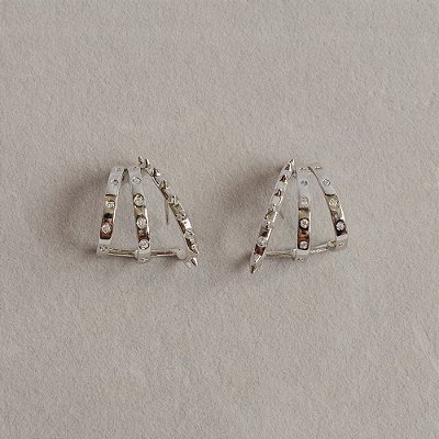 Brinco Ear Hook Ródio Branco