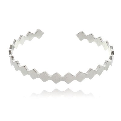 Bracelete KAF Triangular- Banhado em ródio branco