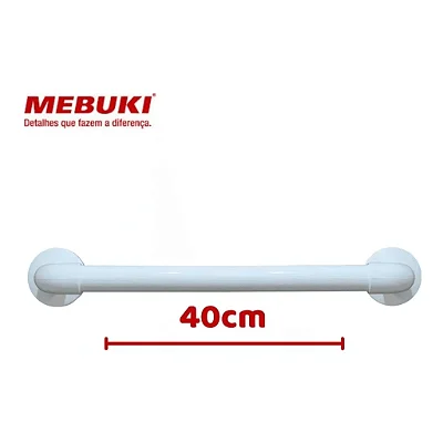 Barra de Apoio Mebuki 80cm 50cm 40cm em Alumínio Branco para Banheiro
