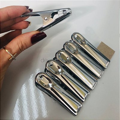 Prendedor De Embalagem Inox 6pc