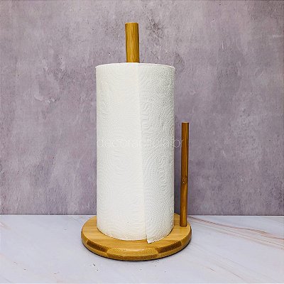 Suporte Para Papel Toalha Bambu