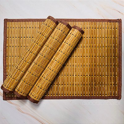 Jg Americano Bambu Com Borda Bege 4pc