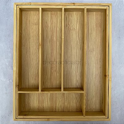 Porta Talheres Extensivel Bambu