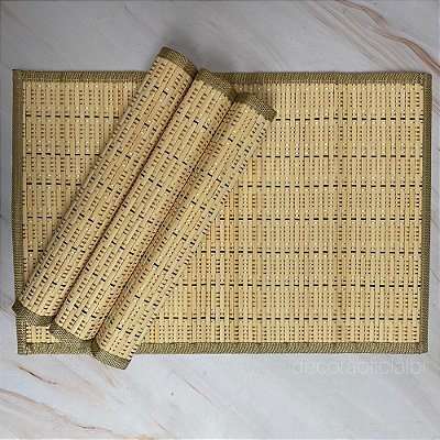 Jg Americano Bambu Com Borda Marfim 4pc