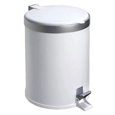 Lixeira Com Pedal Plastico Branca 12l