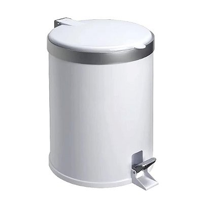 Lixeira Com Pedal Plastico Branca 5l