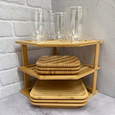 Organizador De Canto Bambu