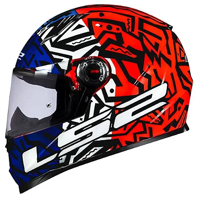 Capacete LS2 FF358 Memphis Laranja/Azul