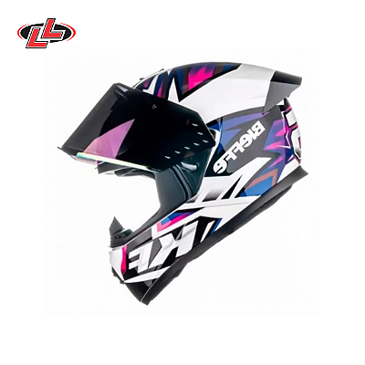 Capacete Bieffe B-12 KF Branco Perolado/ Roxo