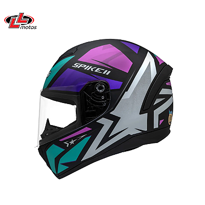 Capacete Peels Spike II Preto Fosco com Roxo