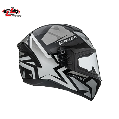 Capacete Peels Spike II 1ST Preto com Prata Brilho