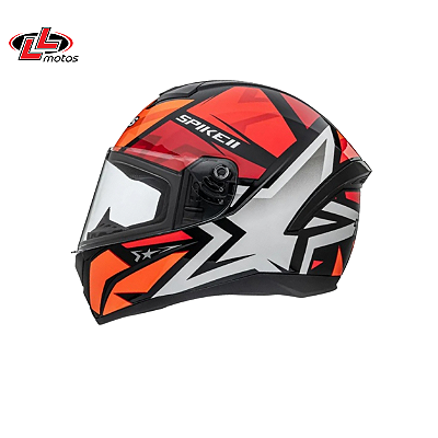 Capacete Peels Spike II 1ST Preto com Vermelho Brilho