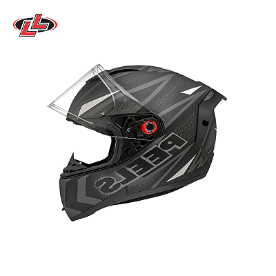 Capacete Peels Icon Pro Fast Preto Fosco e Branco C/ Óculos Interno