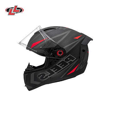 Capacete Peels Icon Pro Fast Com Óculos Interno Preto Fosco e Vermelho