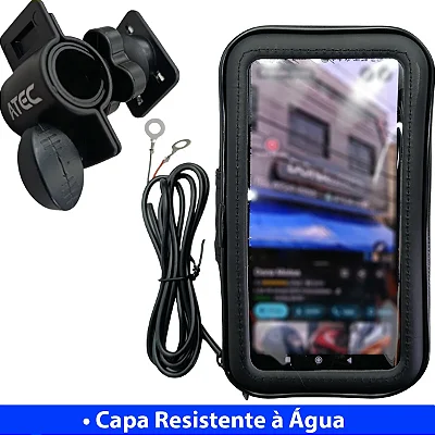 Suporte para GPS/Celular Bolsa Resistente a Água COM Carregador