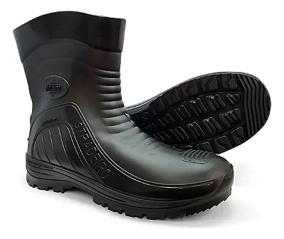 Bota Galocha Chuva Stradeiro Cano Curto Preta