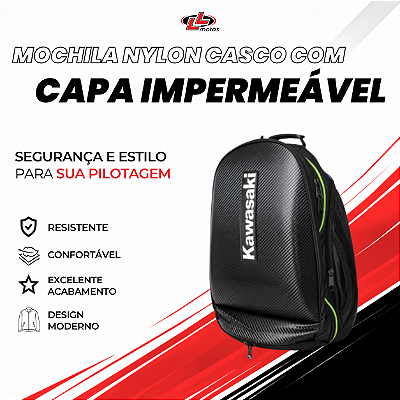 Mochila Nylon Casco Com Capa Impermeável