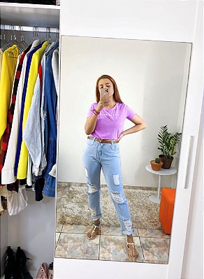 Calça Jeans Mom Rasgada
