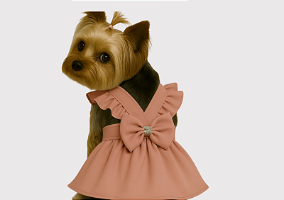 Vestido Pet Alfaiataria Colors Candy Rose para Cachorro Gaby Moda Pet