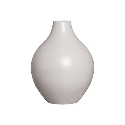Vaso De Cerâmica Fosco Bojudo Off-White