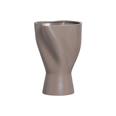 Vaso Ísis De Cerâmica Cinza P