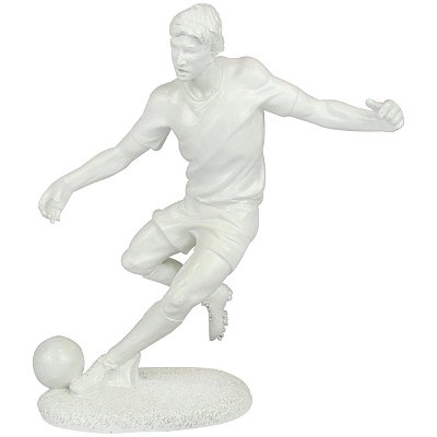 Escultura Jogador De Futebol Branca