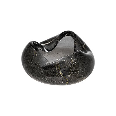 Bowl Murano Venini Grafite com Ouro 24k
