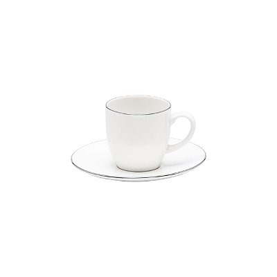 Conjunto de 6 Xícaras 100 ml com Pires para Café Strauss Bistrô Silver