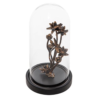 Escultura Flores Redoma de Vidro