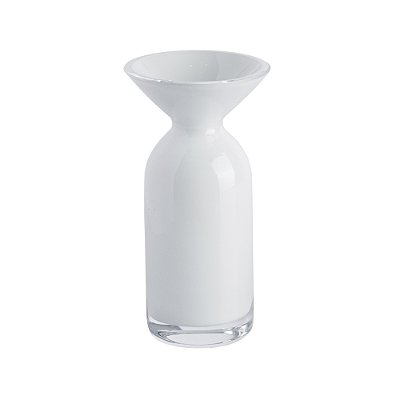 Vaso de Vidro Branco Borda V