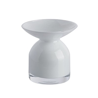 Vaso de Vidro Branco Borda V