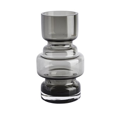 Vaso de Vidro Cinza 3 Níveis