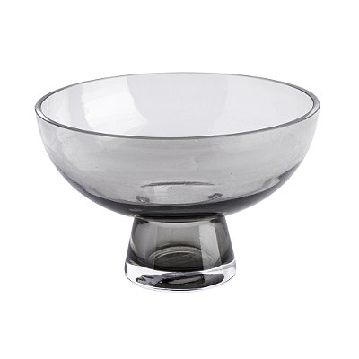Vaso de Vidro Cinza Formato Taça