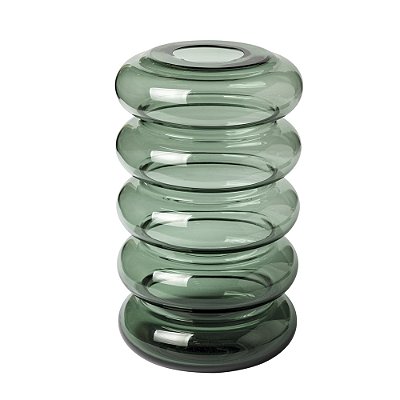 Vaso de Vidro Verde Escuro Transparente 5 Ondas
