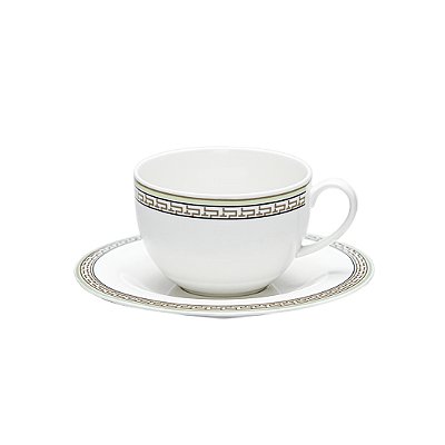 Conjunto de 6 Xícaras 270 ml com Pires para Chá Strauss Timeless
