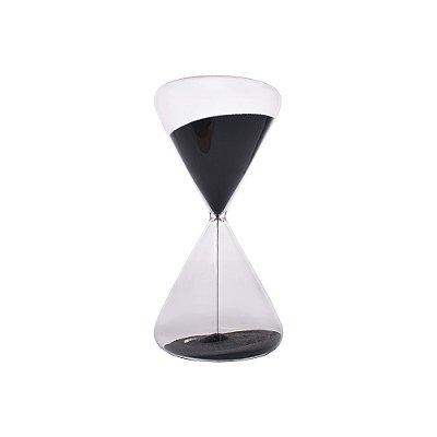 Ampulheta Transparente com Areia Preta 16 cm