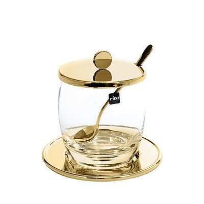 Pote Geleia com Colher Padova Ouro 24k - Riva