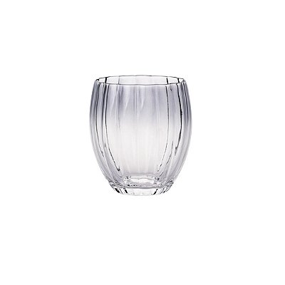 Jogo de 6 Copos de Vidro Transparente Cinza 400 ml