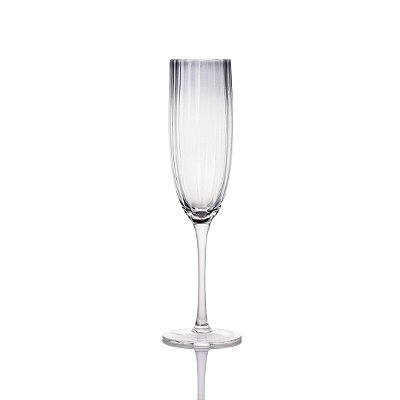 Jogo de 6 Taças de Vidro Transparente Cinza 240 ml