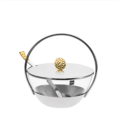 Açucareiro / Queijeira Nocc Detalhes Ouro 24k - Riva